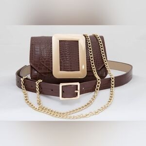 VEGAN leather croc print belt bag
